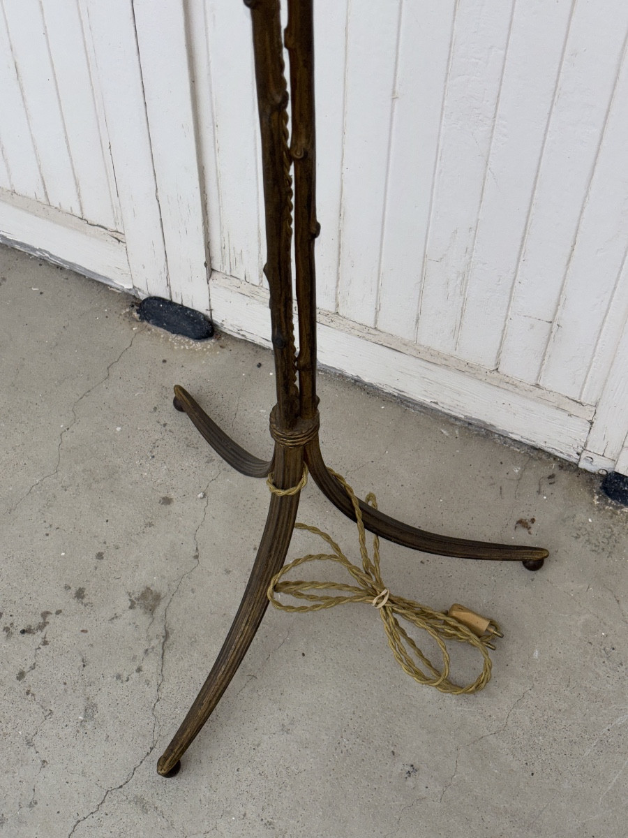 Lampadaire Maison Bagues Bronze Doré Bambou -photo-4