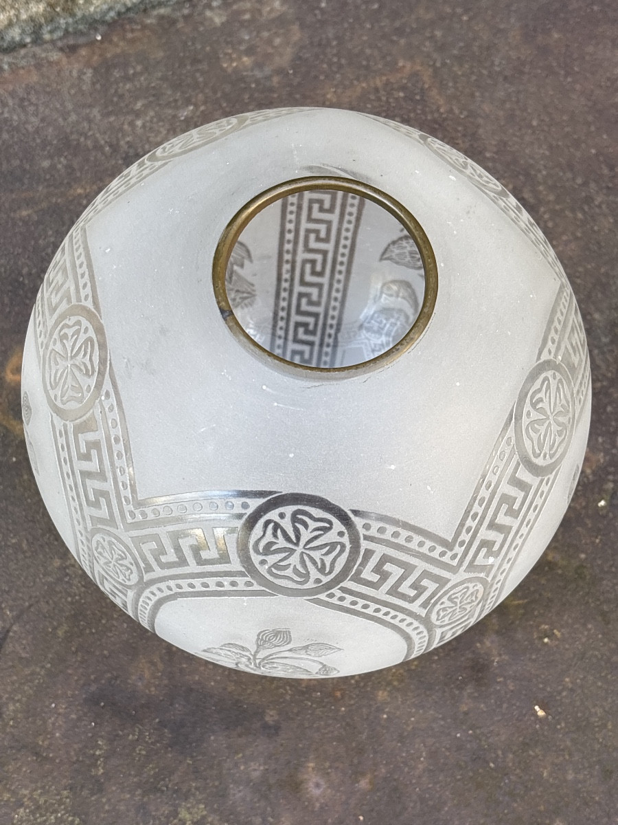 19th Century Globe For A Kerosene Or Oil Lamp -photo-2