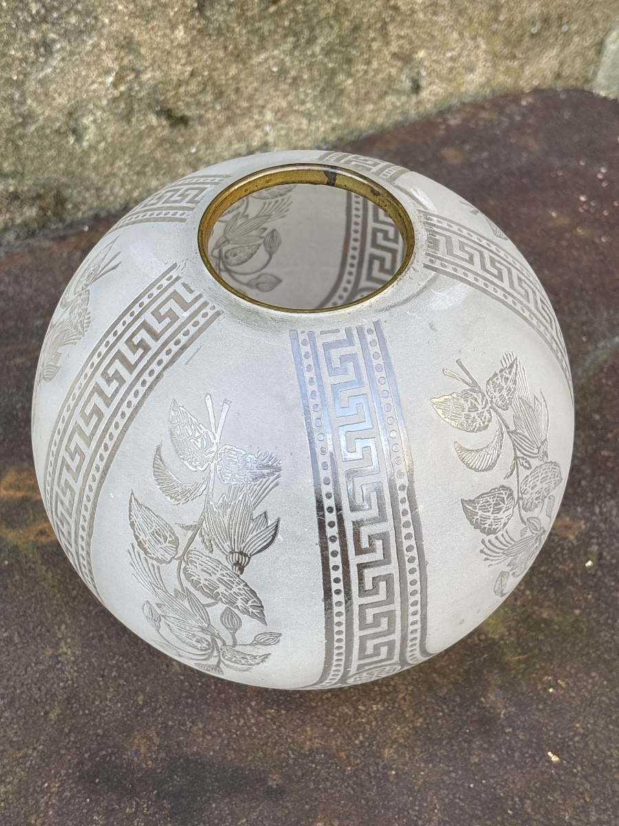 19th Century Globe For A Kerosene Or Oil Lamp -photo-3