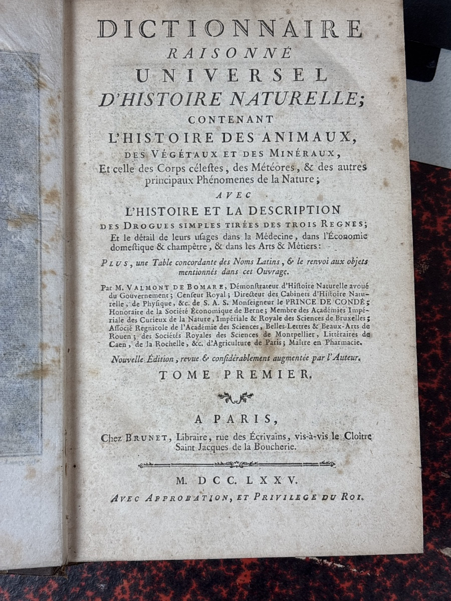 Valmont de Bomare Dictionnaire raisonné d histoire naturelle 1775-photo-2