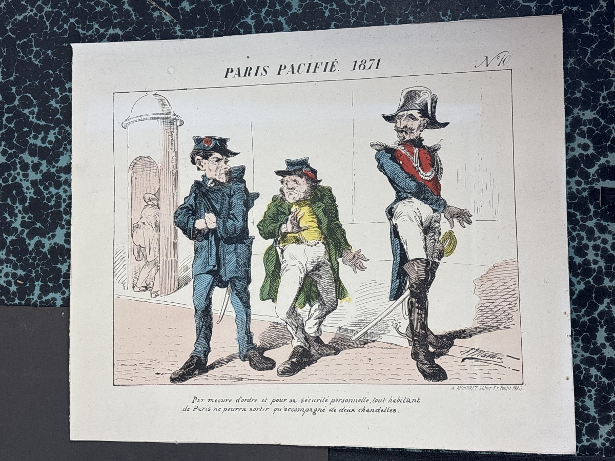 Lot 8 caricatures Napoléon III lithographiées  19 eme -photo-2