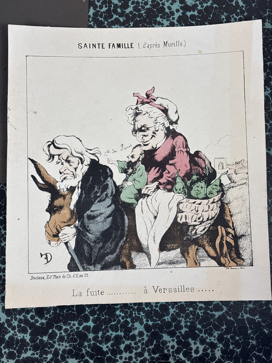 Lot 8 caricatures Napoléon III lithographiées  19 eme -photo-3