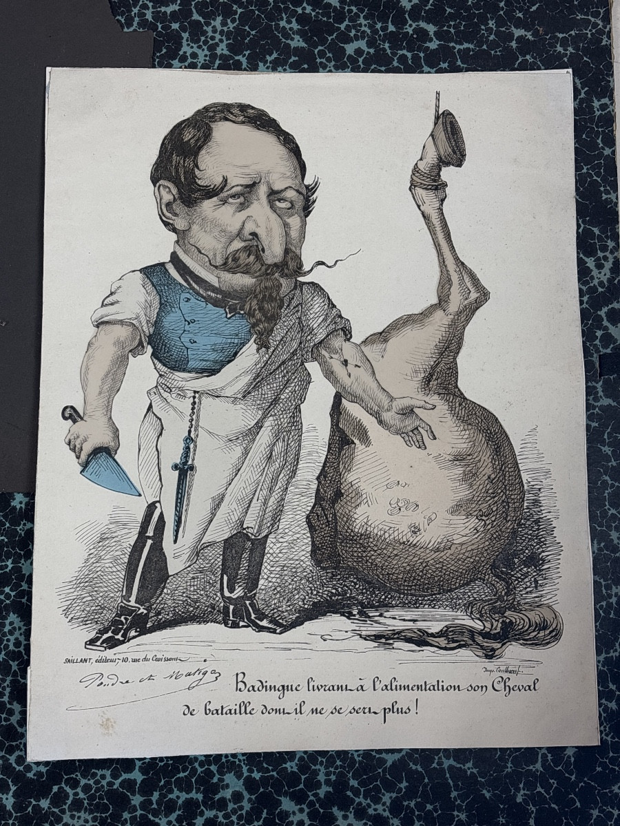 Lot 8 caricatures Napoléon III lithographiées  19 eme -photo-4