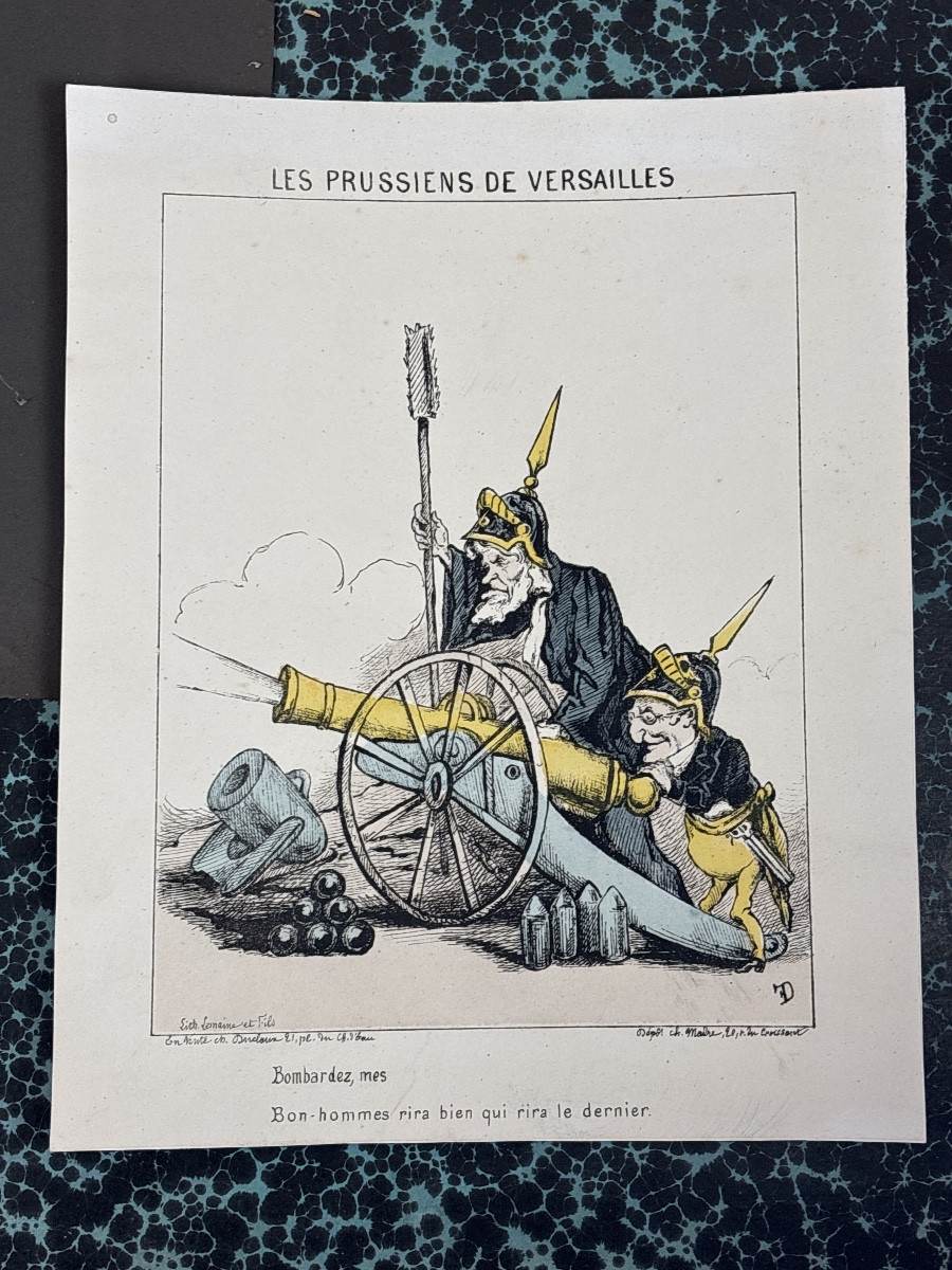 Lot 8 caricatures Napoléon III lithographiées  19 eme -photo-1