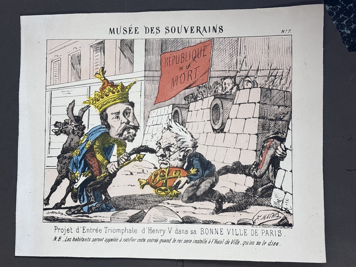 Lot 8 caricatures Napoléon III lithographiées  19 eme -photo-3
