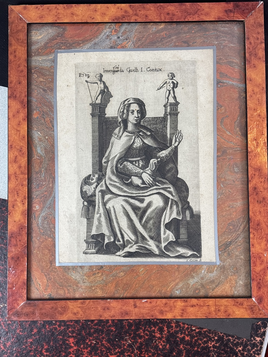 7 gravures début 17 eme Reines de Bavière - koniginnen von Bayern-photo-4