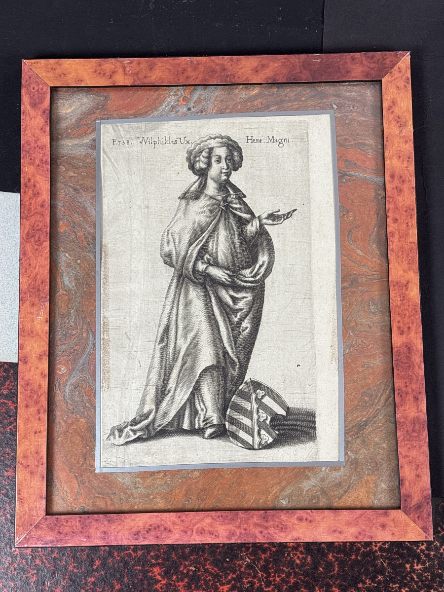 7 gravures début 17 eme Reines de Bavière - koniginnen von Bayern-photo-2