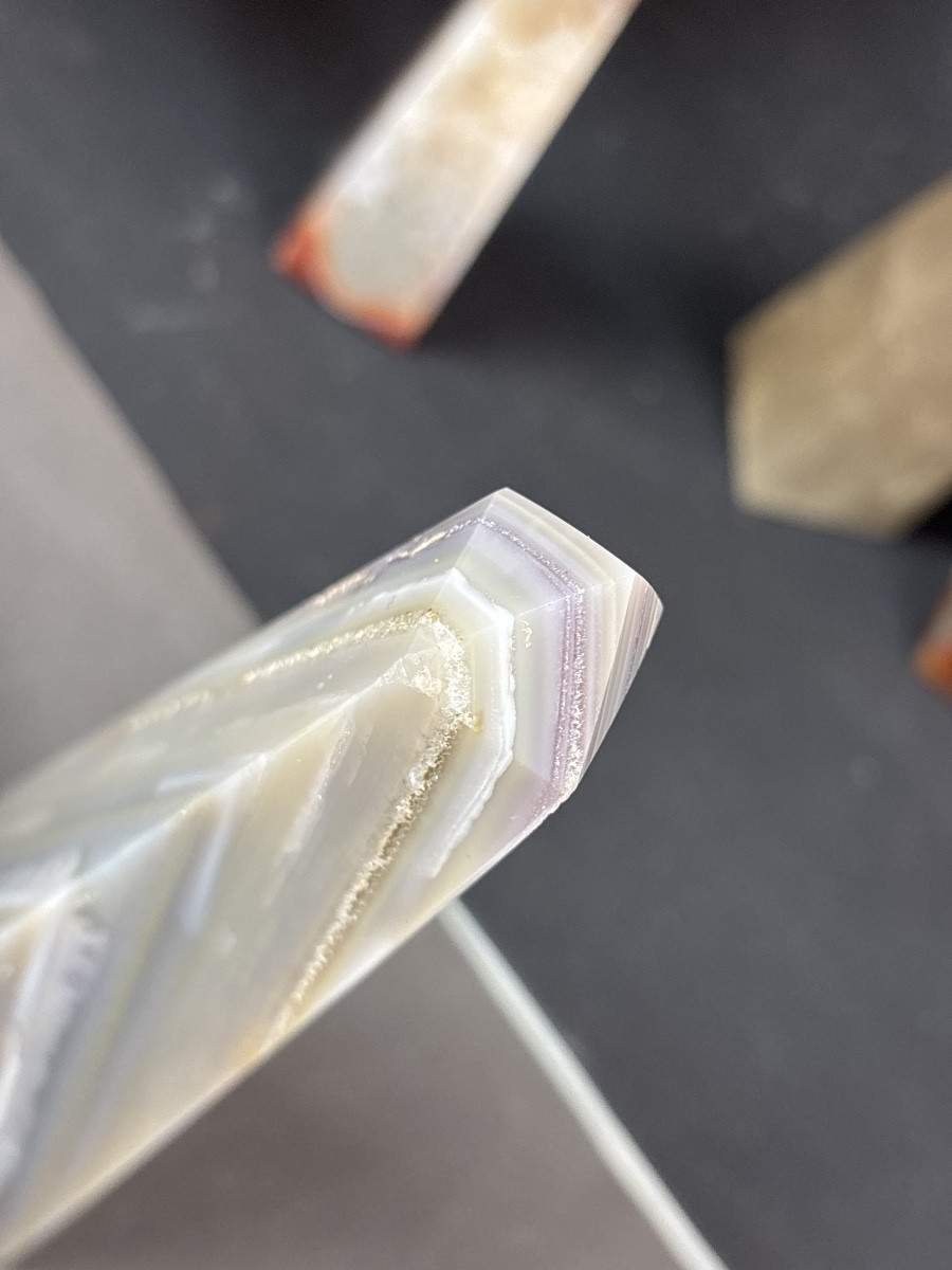 4 Pyramids Made Of Agate Or Various Minerals -photo-2