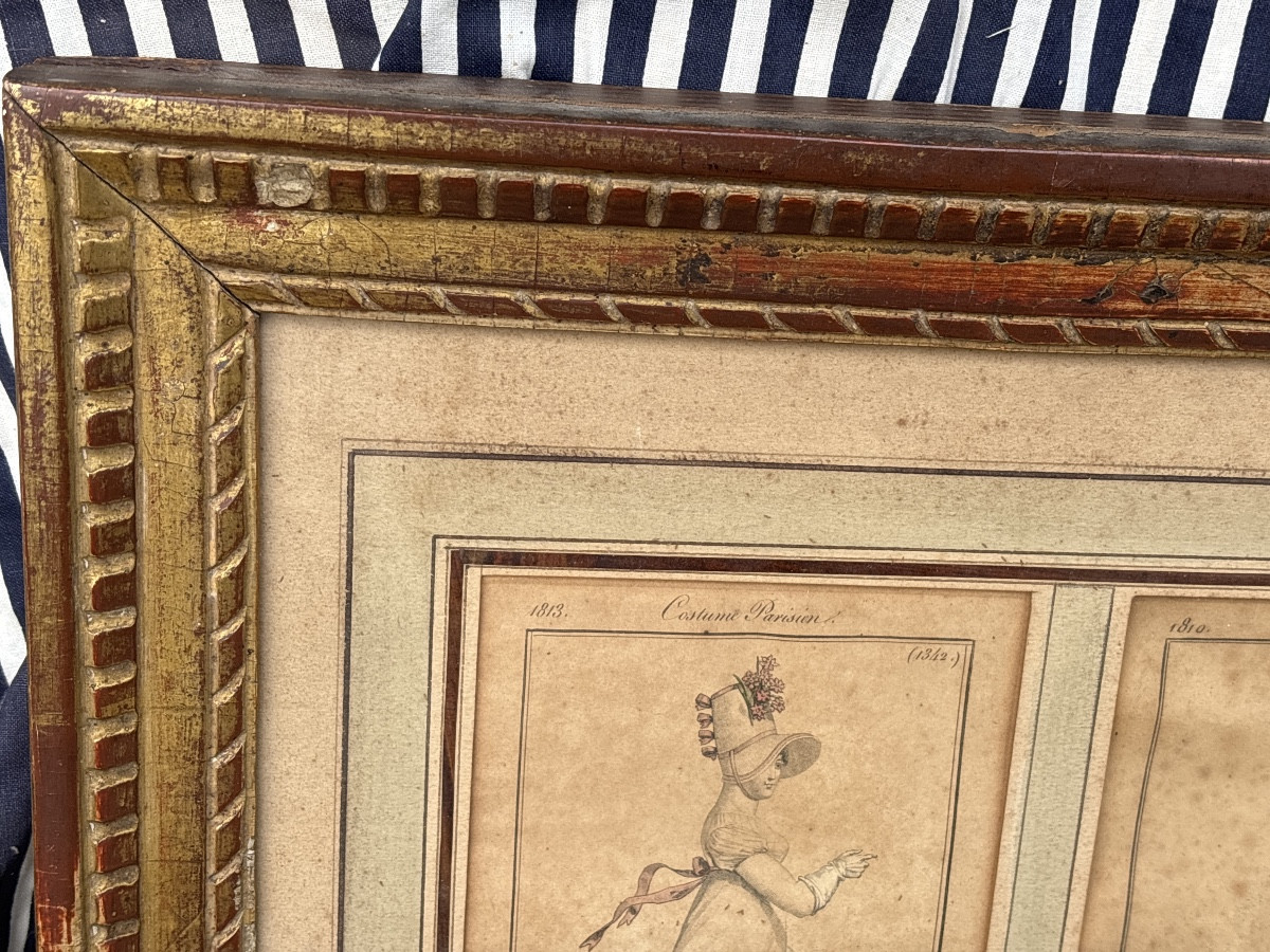 Gilt Frame With Empire-style Fashion Engraving, Circa 1810-photo-2