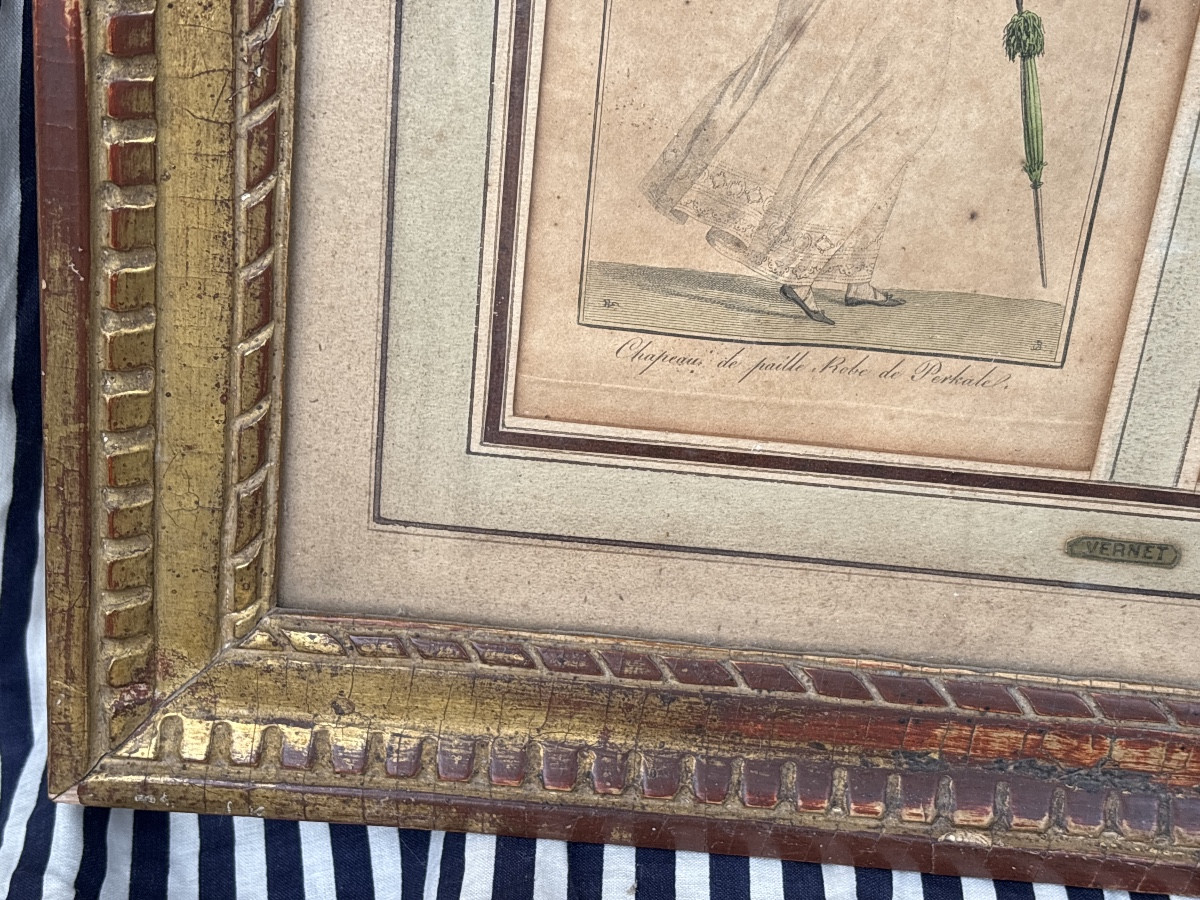 Gilt Frame With Empire-style Fashion Engraving, Circa 1810-photo-1