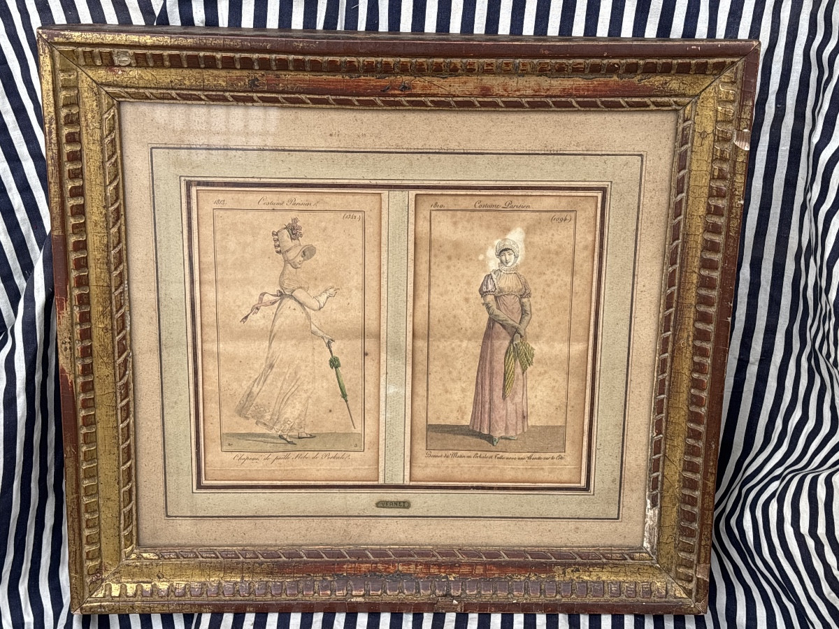 Gilt Frame With Empire-style Fashion Engraving, Circa 1810