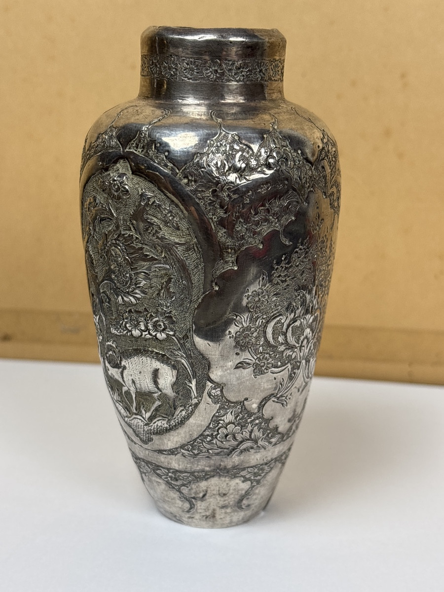 Perse Iran Qajar Vase Argent -photo-1