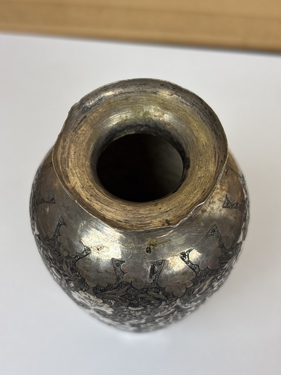 Iran Perse Qajar Vase Argent -photo-4