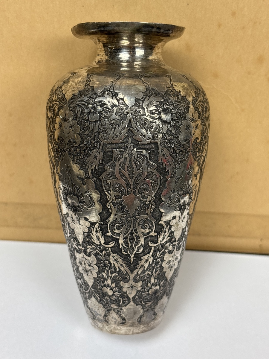 Iran Perse Qajar Vase Argent 