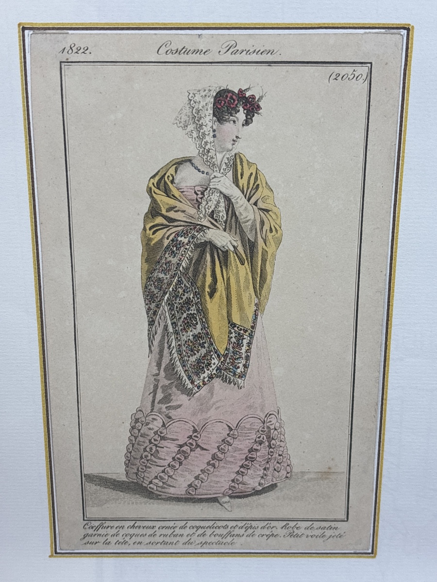 4 Engravings Of Parisian Costume From 1806 To 1822. Fashion -photo-2