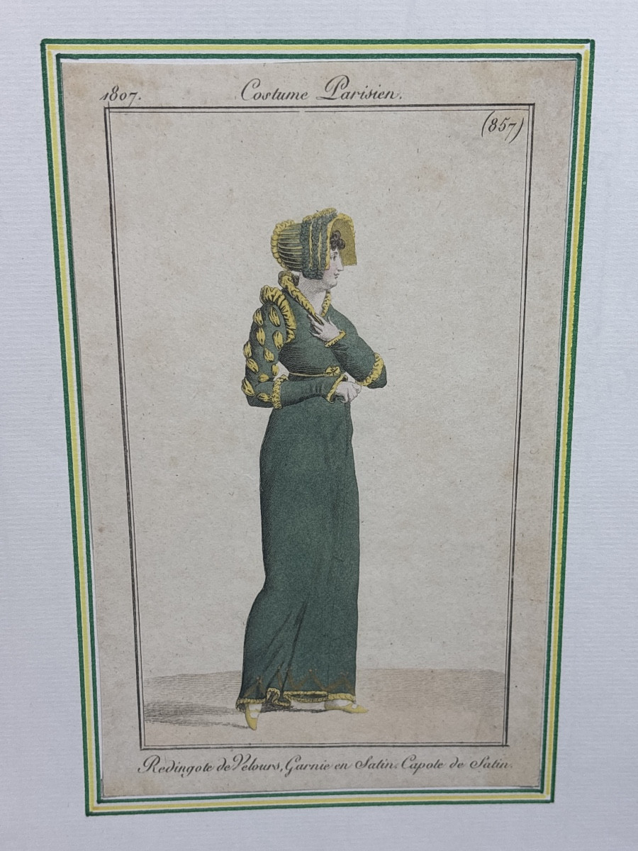 4 Engravings Of Parisian Costume From 1806 To 1822. Fashion -photo-4