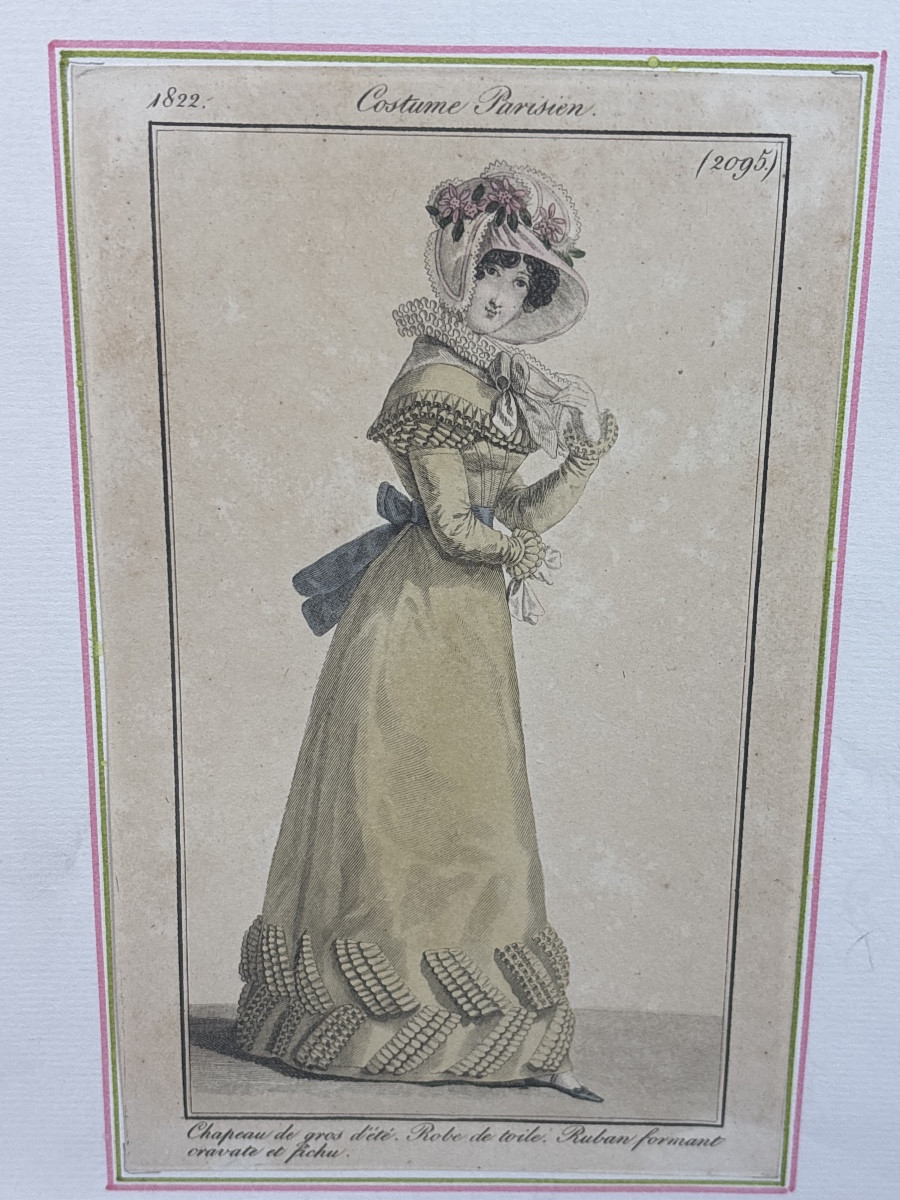 4 Engravings Of Parisian Costume From 1806 To 1822. Fashion -photo-1