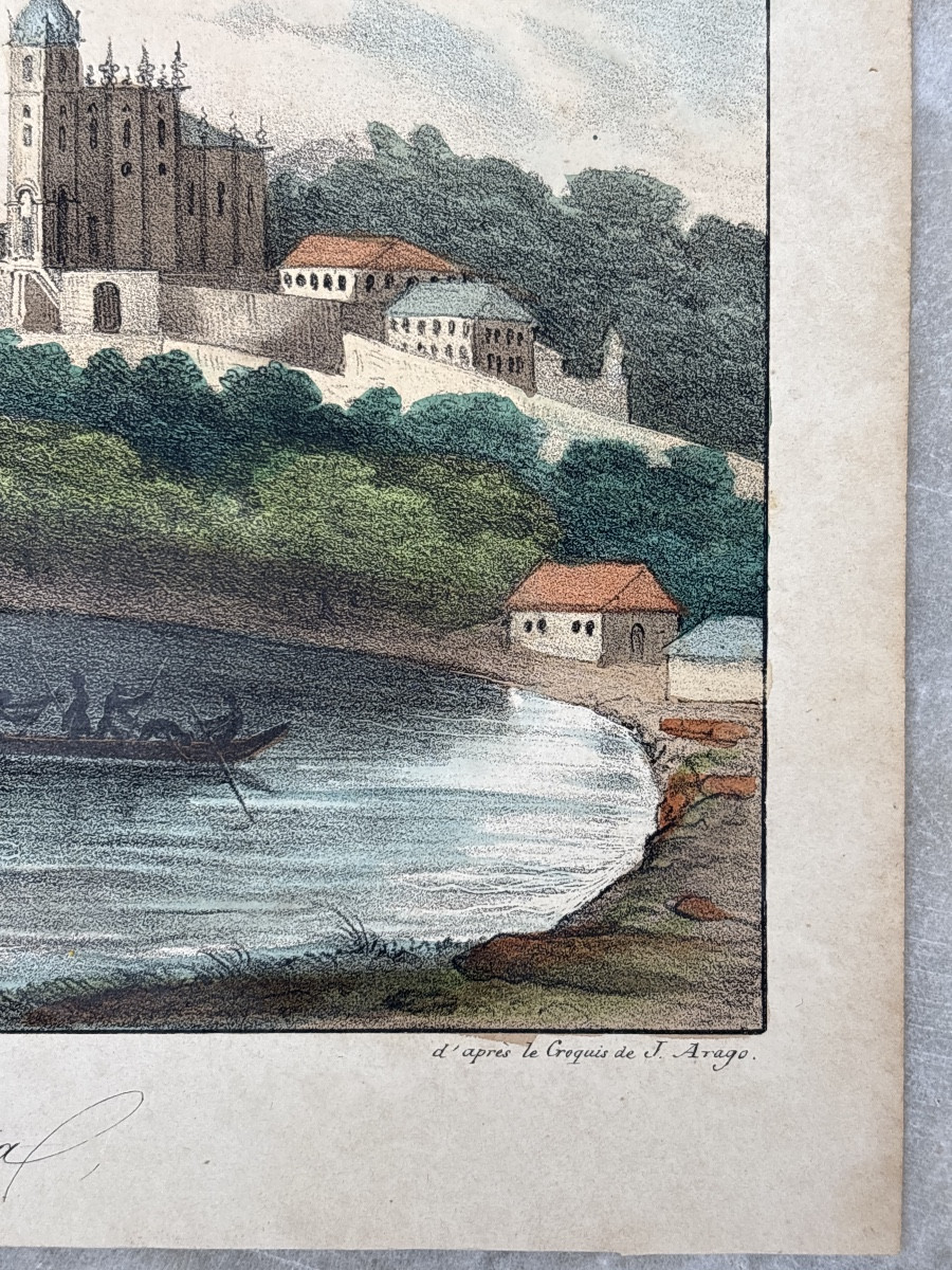Lithographie : Rio de Janeiro -Vue de l église de la Gloria d ap. Arago chez Kaeppelin-photo-3