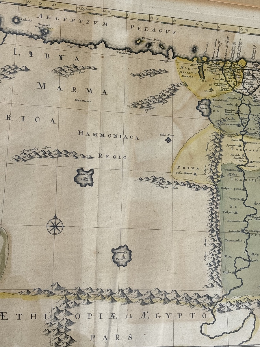 Carte Égypte , Arabie, Libye, Émirats, Qatar. Vers 1640. -photo-1