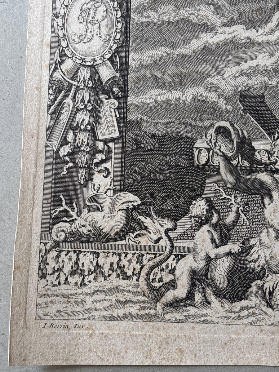 Pierre Lepautre ( 1652-1716) grand Frontispice de l Atlas : le Neptune François -photo-2