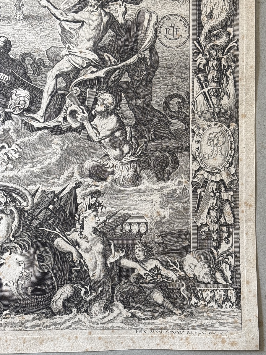 Pierre Lepautre ( 1652-1716) grand Frontispice de l Atlas : le Neptune François -photo-4