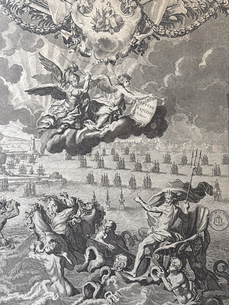 Pierre Lepautre ( 1652-1716) grand Frontispice de l Atlas : le Neptune François -photo-3