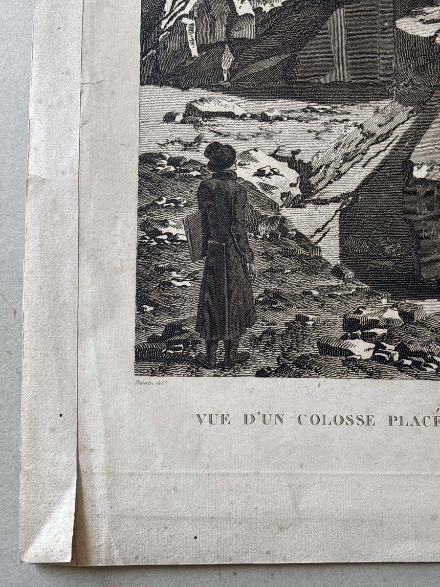 À. Dutertre (1753-1842) gravure Thebes karnak : vue d un colosse placé à l entrée de la ……-photo-3