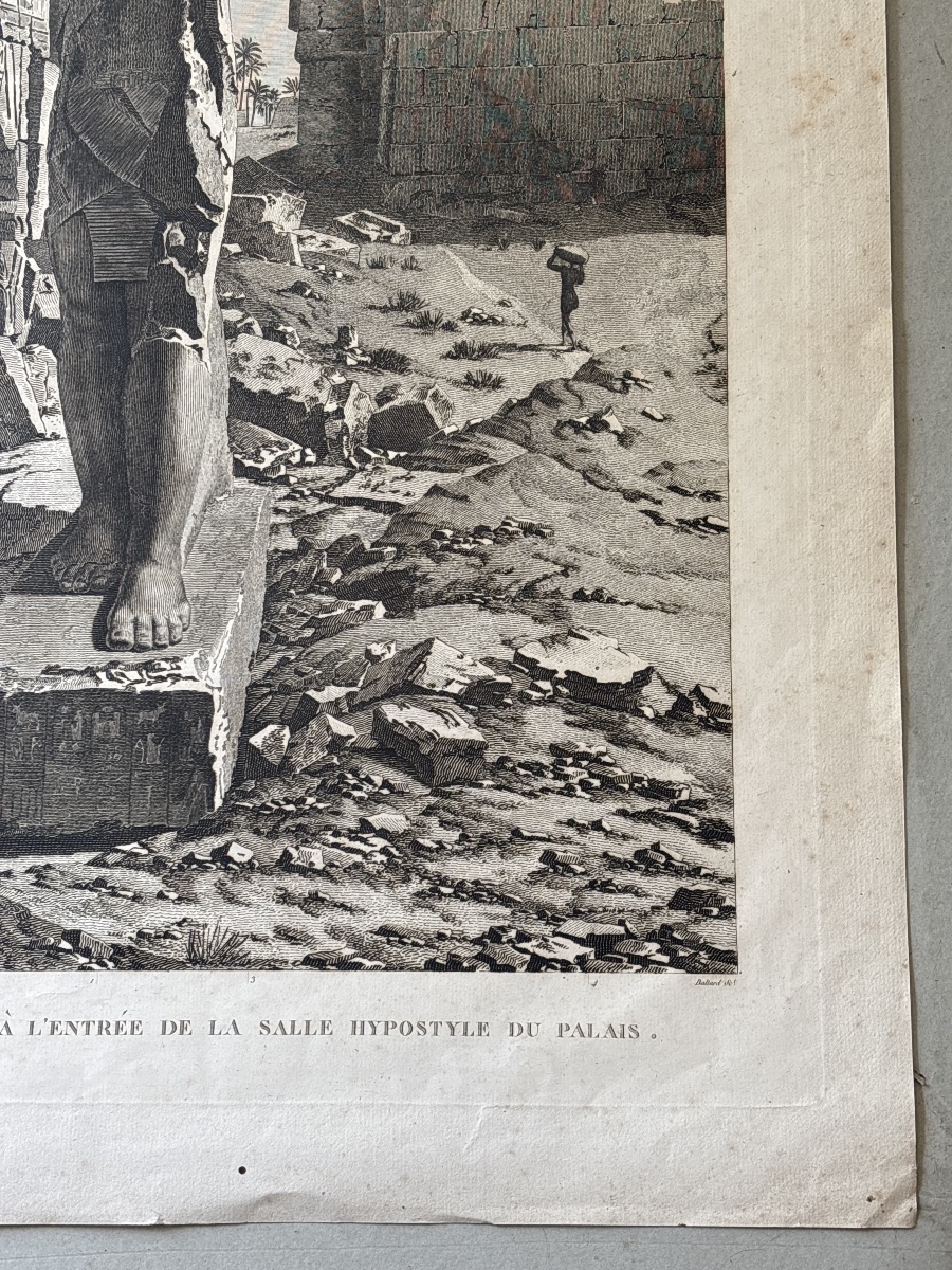À. Dutertre (1753-1842) gravure Thebes karnak : vue d un colosse placé à l entrée de la ……-photo-4