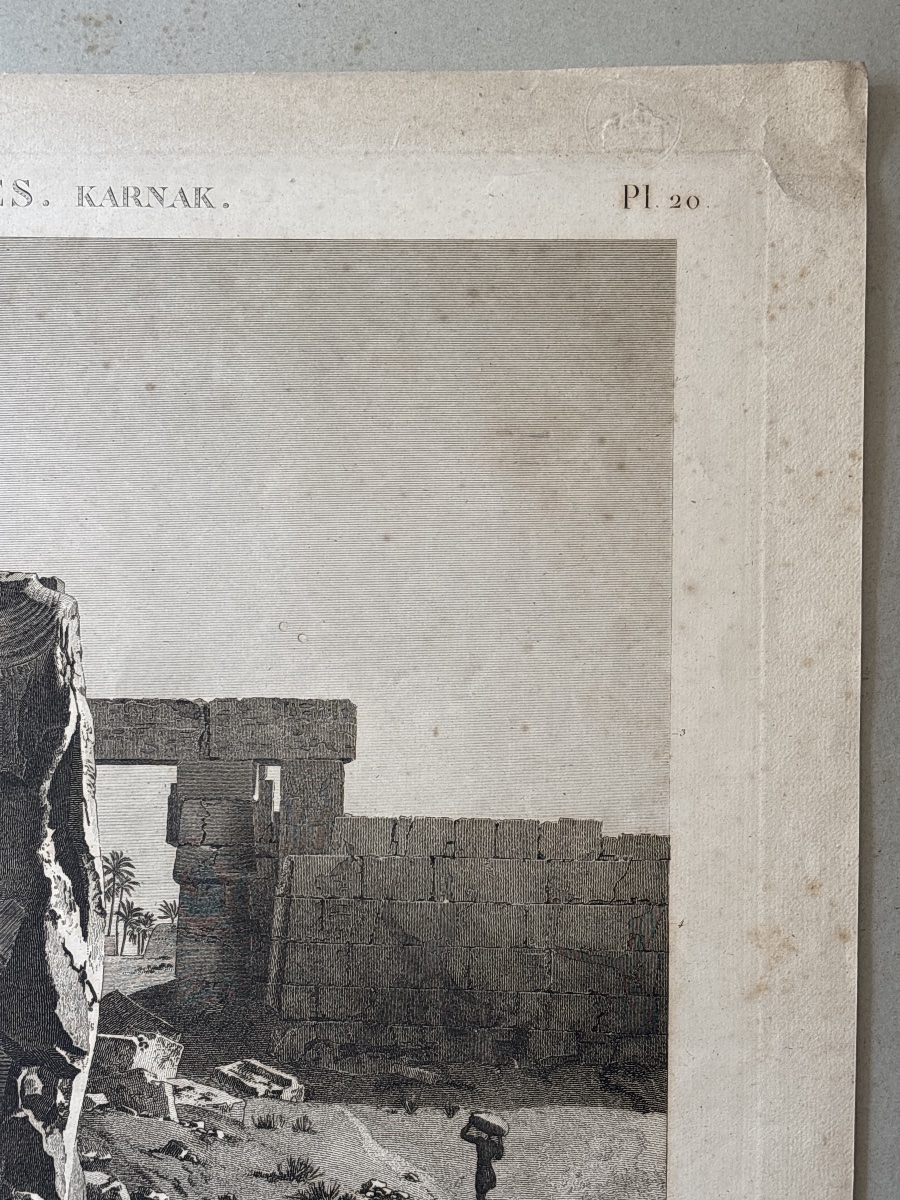 À. Dutertre (1753-1842) gravure Thebes karnak : vue d un colosse placé à l entrée de la ……-photo-1