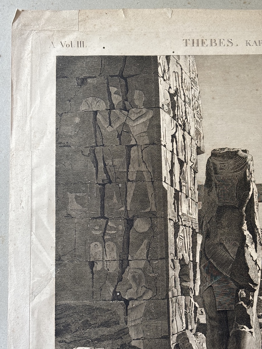 À. Dutertre (1753-1842) gravure Thebes karnak : vue d un colosse placé à l entrée de la ……-photo-2