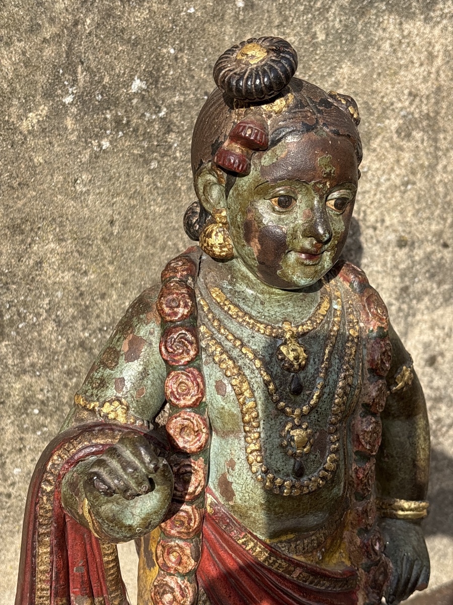 19th Century India: Statuette Of The Goddess Krishna-photo-4