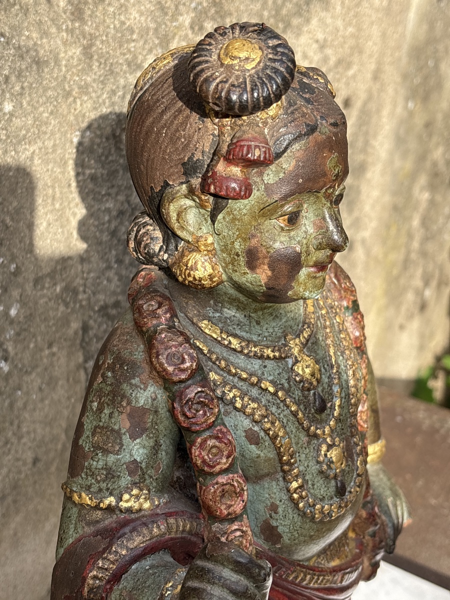 19th Century India: Statuette Of The Goddess Krishna-photo-3