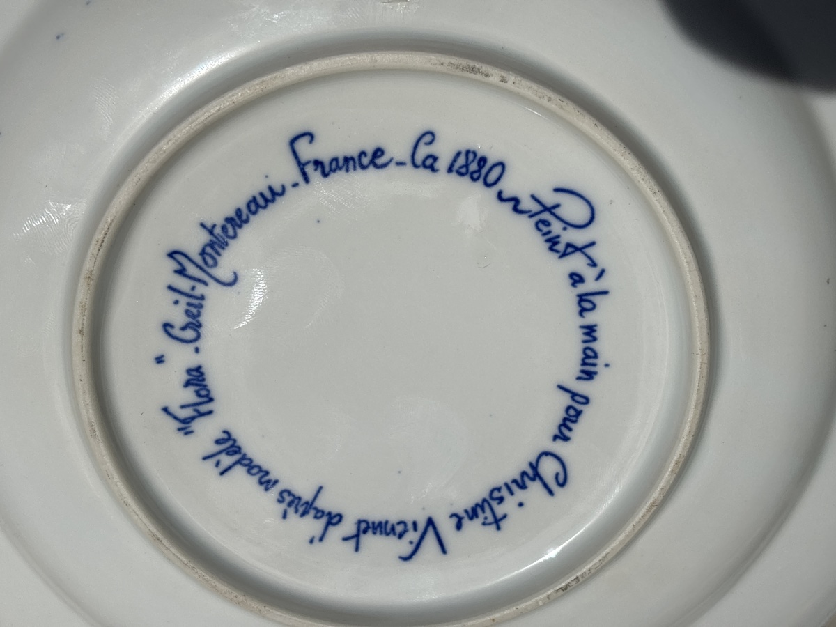 Christine Viennet(1947) Assiette en trompe l’œil modèle Flora -photo-3