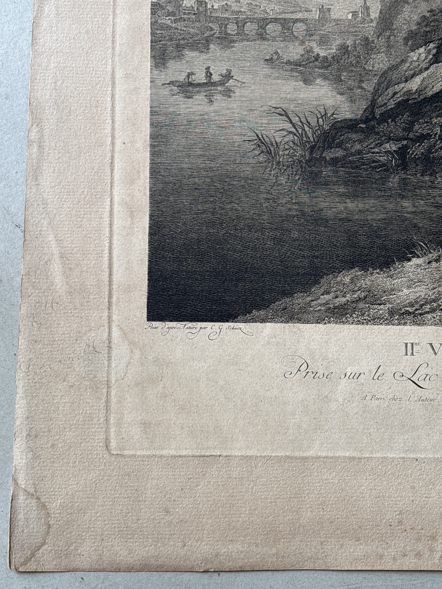 C. Guttenberg(1743-1790) 2eme vue de la Suisse. Prise sur le lac de Brientz, canton de Berne-photo-3