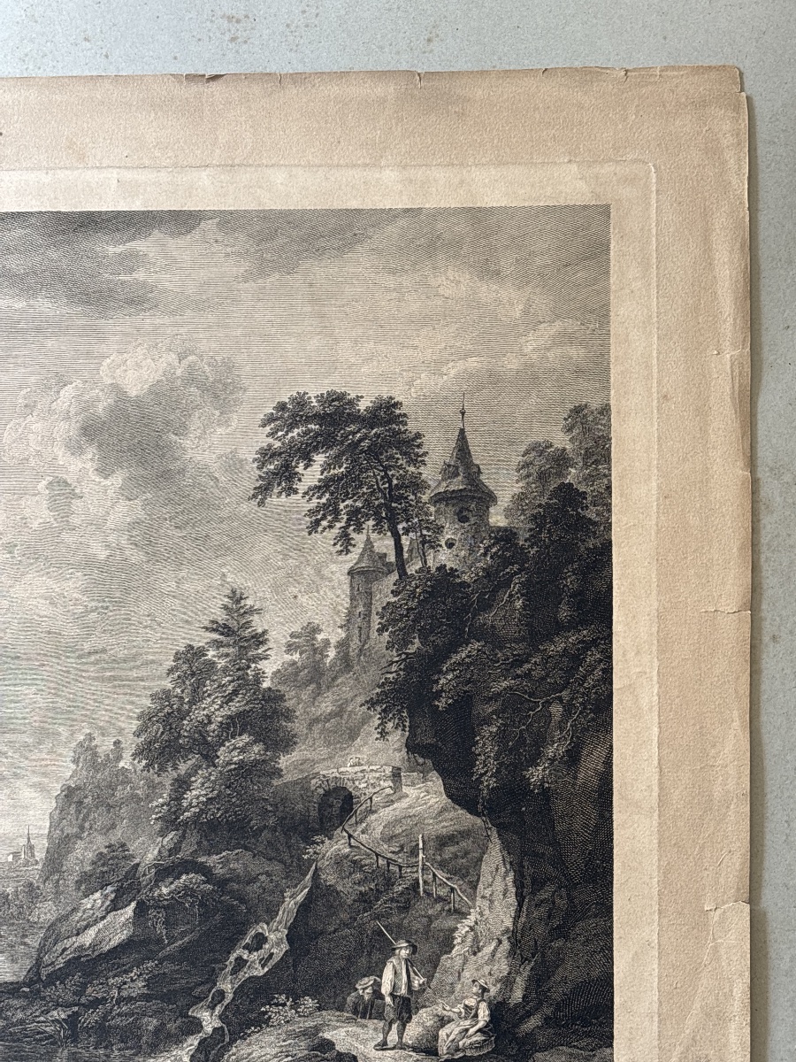 C. Guttenberg(1743-1790) 2eme vue de la Suisse. Prise sur le lac de Brientz, canton de Berne-photo-2