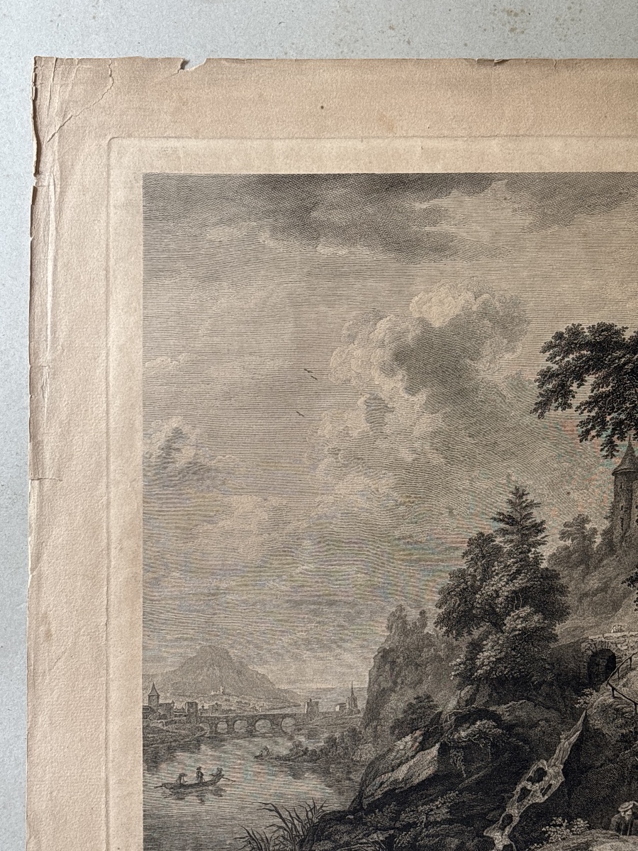 C. Guttenberg(1743-1790) 2eme vue de la Suisse. Prise sur le lac de Brientz, canton de Berne-photo-4