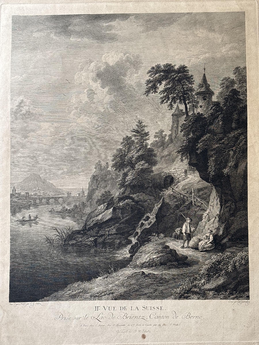 C. Guttenberg(1743-1790) 2eme vue de la Suisse. Prise sur le lac de Brientz, canton de Berne