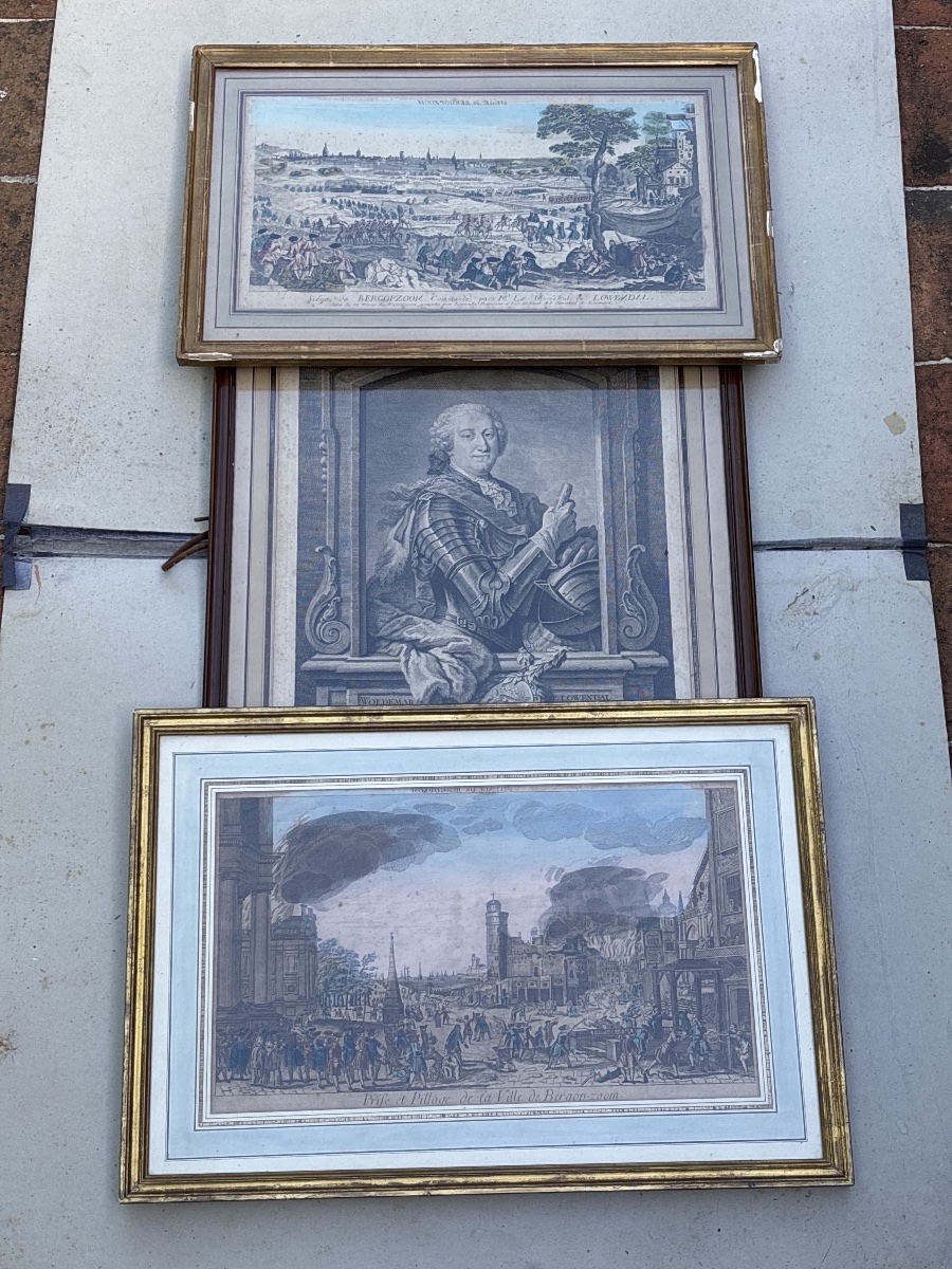 Field Marshal Woldemar De Lowendal (1700-1755) 18th Century Portrait + 2 Engravings: 