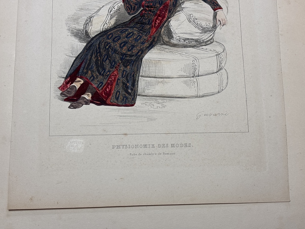 P. Gavarni (1804-1866) lithographie l’ artiste physionomie des modes-photo-3