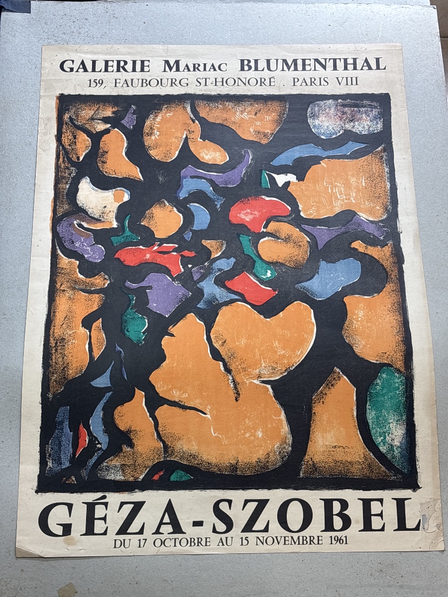 César Szobel 1961 Poster Lithograph Galerie Blumenthal