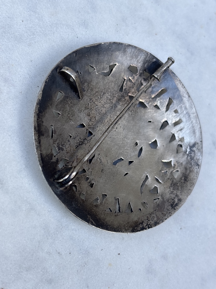 Vietnam Indochine Médaillon Broche en Argent vers 1900 au Dragon -photo-3
