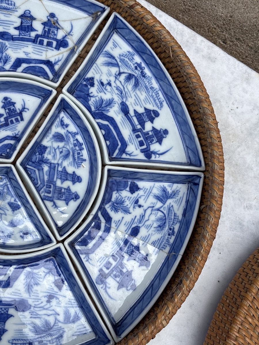 Service Porcelaine Blancbleu Circa 1900 China-photo-1