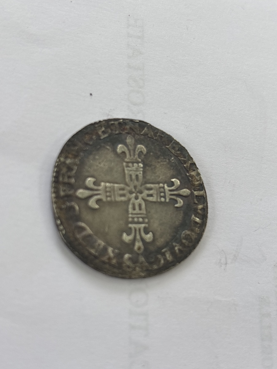 Quart d Écu du Béarn en Argent 1610 Henry IV-photo-3