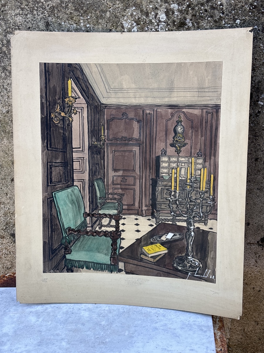 Pierre Louchel (20th Century), Fashion Illustrator And Set Designer -photo-2