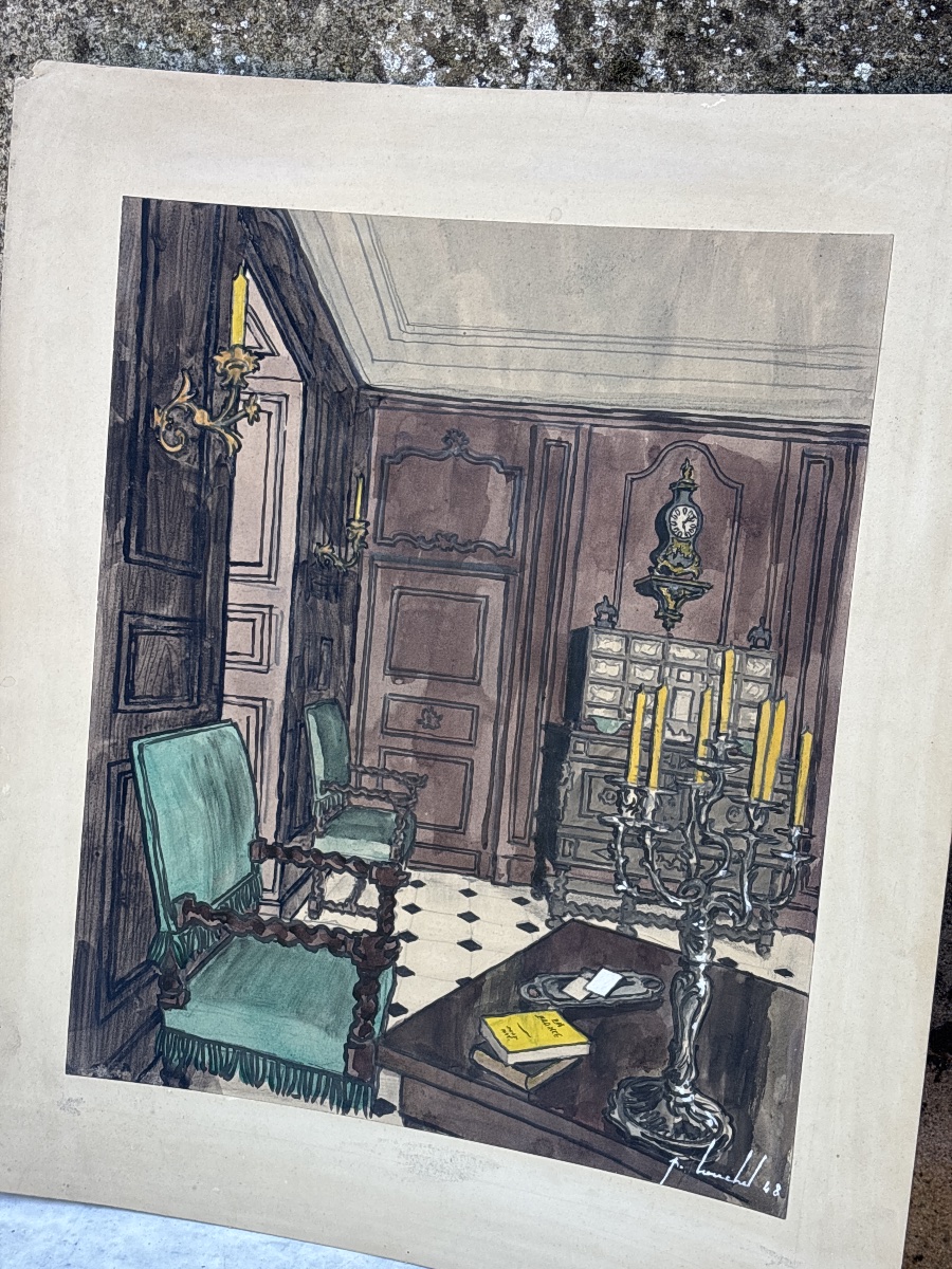 Pierre Louchel (20th Century), Fashion Illustrator And Set Designer -photo-3