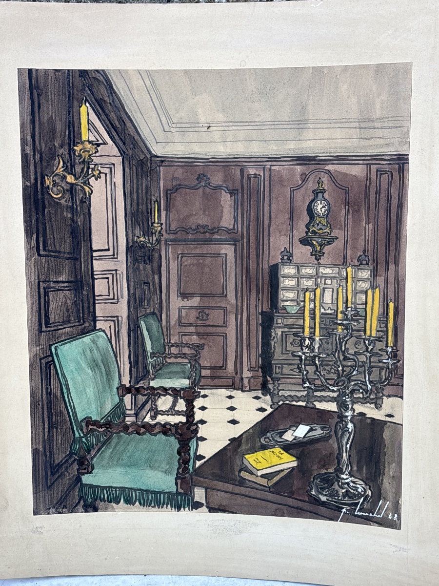 Pierre Louchel (20th Century), Fashion Illustrator And Set Designer 