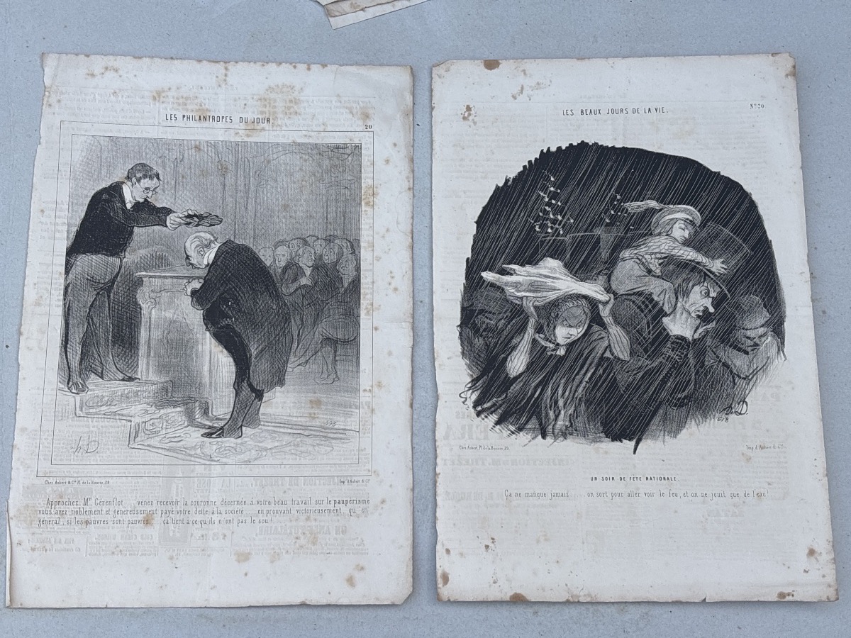 Honoré Daumier (1808-1879) 14 lithographies du « Charivari « -photo-2