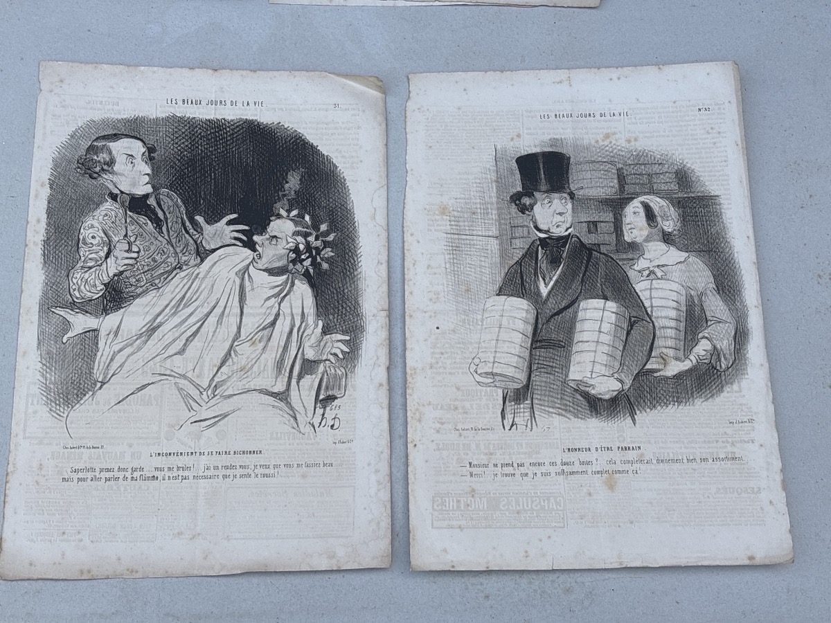 Honoré Daumier (1808-1879) 14 lithographies du « Charivari « -photo-2