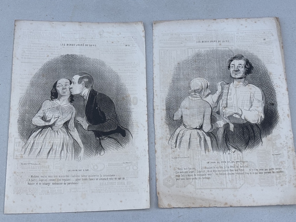 Honoré Daumier (1808-1879) 14 lithographies du « Charivari « -photo-3
