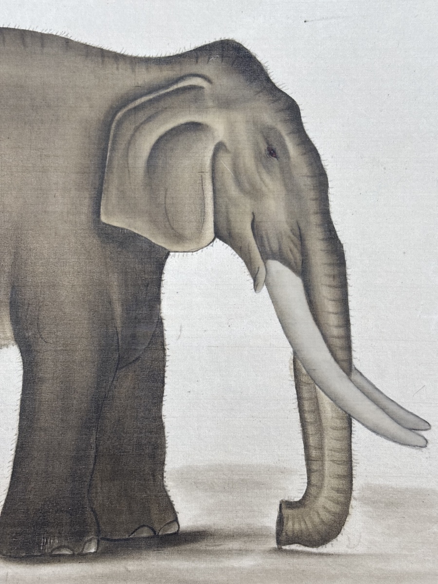 La Roche Laffitte (1943) Elephant Painted In Watercolor -photo-2